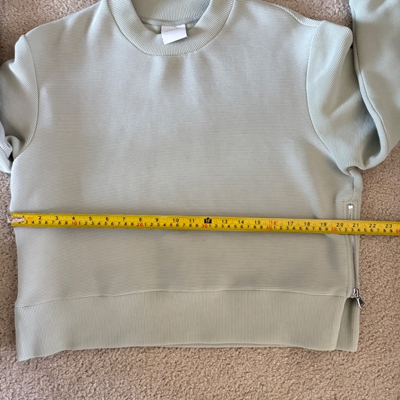 VARLEY Manning Med Lg Sweatshirt Side Zippers Crew Neck Ribbed Green Small - Picture 10 of 13